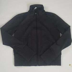 Lululemon Heathered Black/ gray Fall Zipper Pocket Athletic  jacket 8